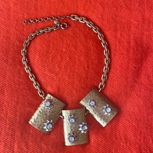 JCrew flower shield necklace